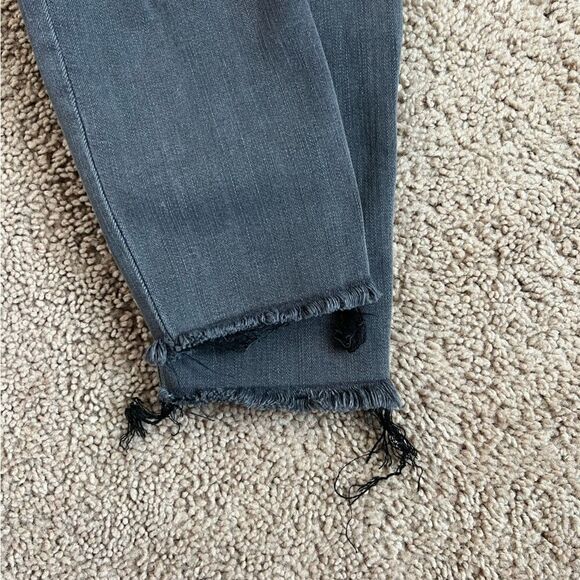 Madewell Gray 10" High Rise Fray Raw Hem Stretch Skinny Jeans 26 - Picture 7 of 8